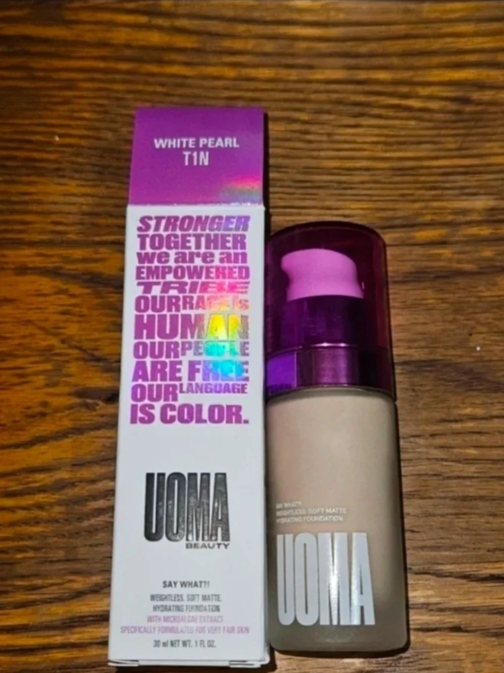 Uoma Beauty Say What Weightless Soft Matte Hydrating Foundation White Pearl T1N